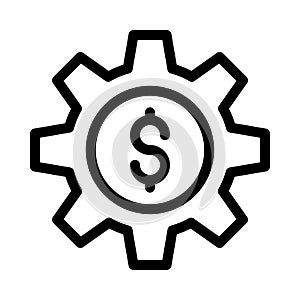 Dollar setting vector thin line icon
