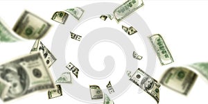 Dollar sign. American money. Cash background, us bill. Money falling