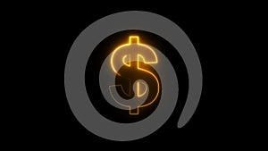 dollar sign animation footage on black background