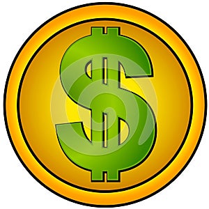 Dollar Sign Icons Gold Circle