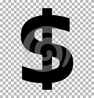 Dollar sign isolated on transparent background. dollar icon.