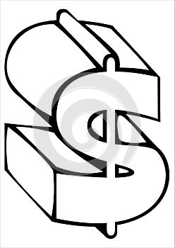 Dollar sign isolated on white