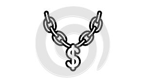 Dollar sign necklace icon animation