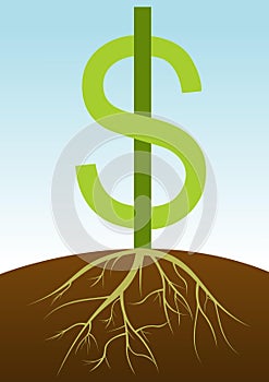 Dollar sign with roots