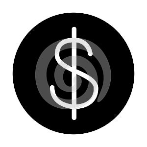 Dollar sign solid icon. Currency vector illustration isolated on white. Money glyph style design, designed for web and