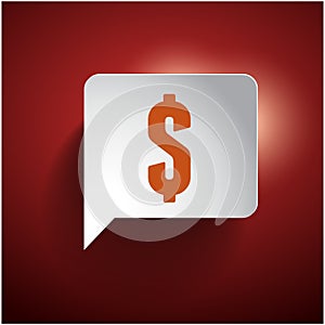 Dollar sign speech bubble