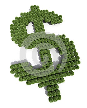 Dollar sign tree shapes