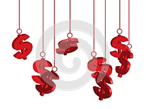 Dollar Signs Tags Isolated