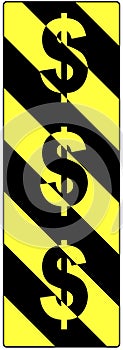 Dollar Signs on a Traffic Warning Sign