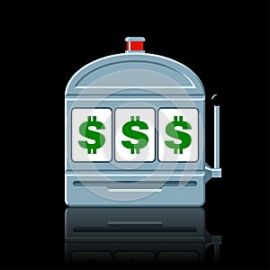 Dollar slot machine icon vector illustration