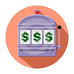 Dollar slot machine icon vector illustration