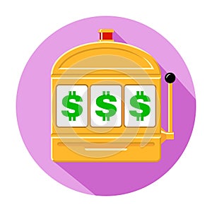 Dollar slot machine icon vector illustration