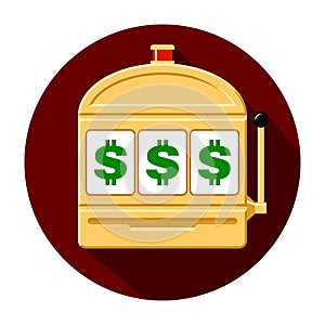 Dollar slot machine icon vector illustration