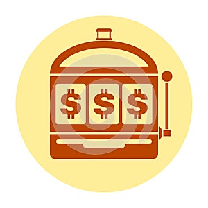 Dollar slot machine icon vector illustration