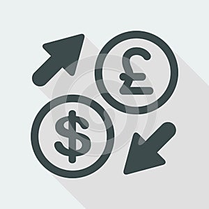 Dollar/Sterling - Foreign currency exchange icon