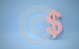 Dollar Symbol On Blue Background