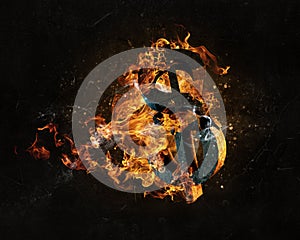 Dollar symbol in fire
