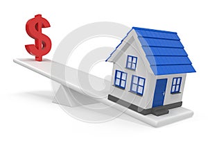 Dollar Symbol and Home with Balance