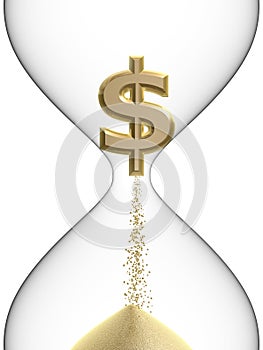 Dollar symbol in hourglass