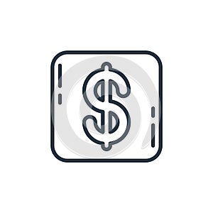 dollar symbol icon vector from sales concept. Thin line illustration of dollar symbol editable stroke. dollar symbol linear sign