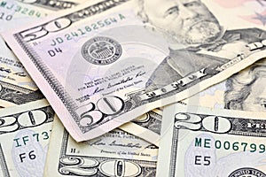 Dollar USD banknotes background