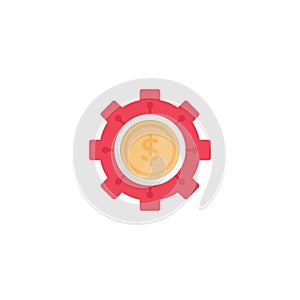 Dollar vector flat colour icon
