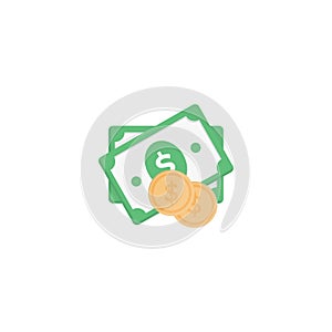 Dollar vector flat colour icon
