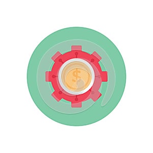 Dollar vector flat colour icon