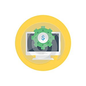Dollar vector flat colour icon