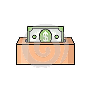 Dollar vector colour line  icon
