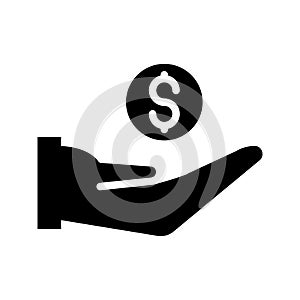 Dollar glyph flat vector icon