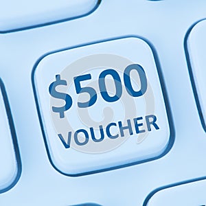 500 Dollar voucher gift discount sale online shopping internet s