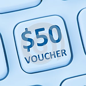 50 Dollar voucher gift discount sale online shopping internet st