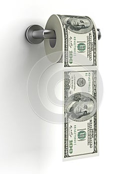 Dollars as toilet paper
