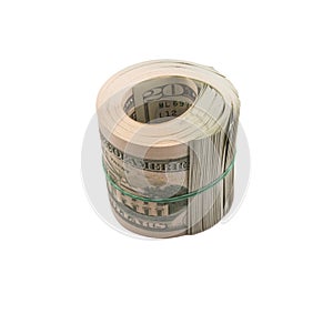 Dollars bandaged with an elastic band