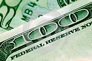 100 Dollars banknote close-up
