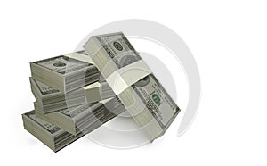 Dollars buddles isolated in white background