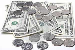 Dollars and coins photo