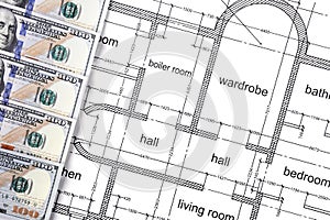 Dollars in the construction drawing