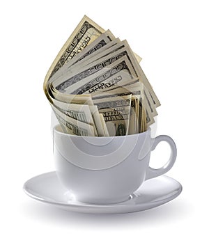 Dollars in a cup