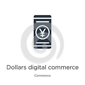 Dollars digital commerce icon vector. Trendy flat dollars digital commerce icon from commerce collection isolated on white