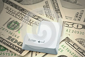 Dollars and a enter key