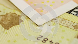 Dollars and Euro Banknotes Rotate