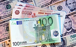 Dollars, euros and modern russian roubles