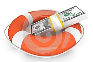 Dollars with Life Buoy