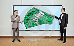 Dollars on plasma panel