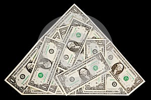 Dollars in shape of pyramid