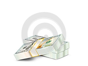 100 dollars,stack of bundles of 100 US dollars 2013