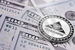 Dollars and symbol of freemasonry photo