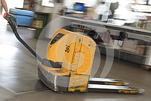 A dolley in warehouse logistics